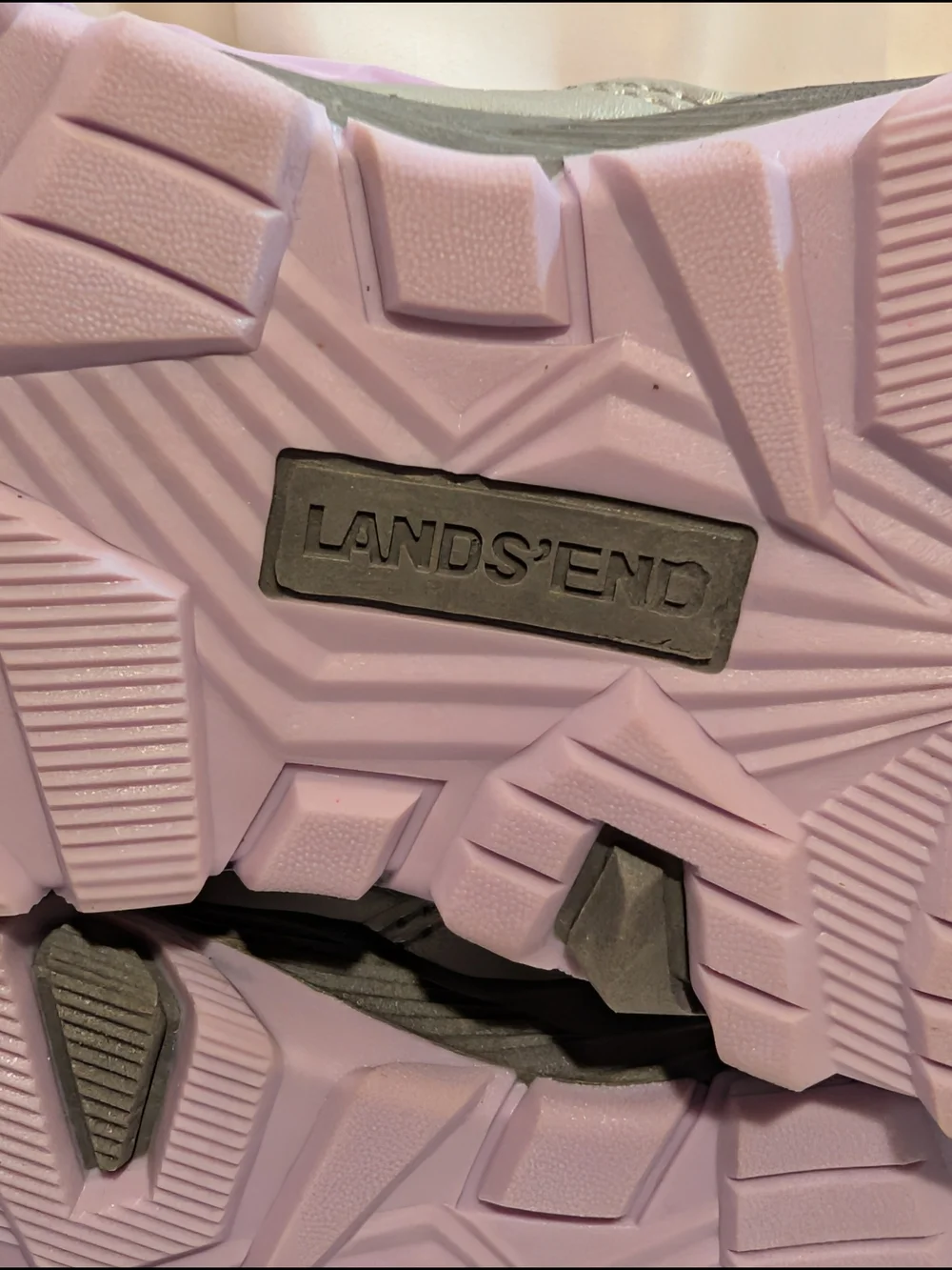 Lands' End Kids Iridescent Silver & Lilac Snow Boots